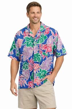 1990s Hilo Hattie Hawaiian Floral Button Up Shirt Size Large